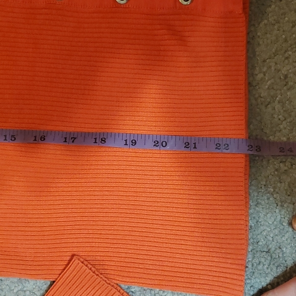 Christopher and banks sport orange ribbed xl sweater, latch hook buttons - Picture 7 of 9